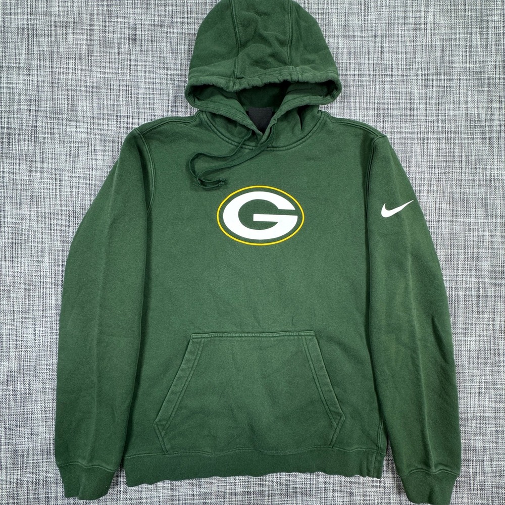 Nike Green Bay Packers Hoodie Mens Medium Green NFL Football Pullover Sweatshirt